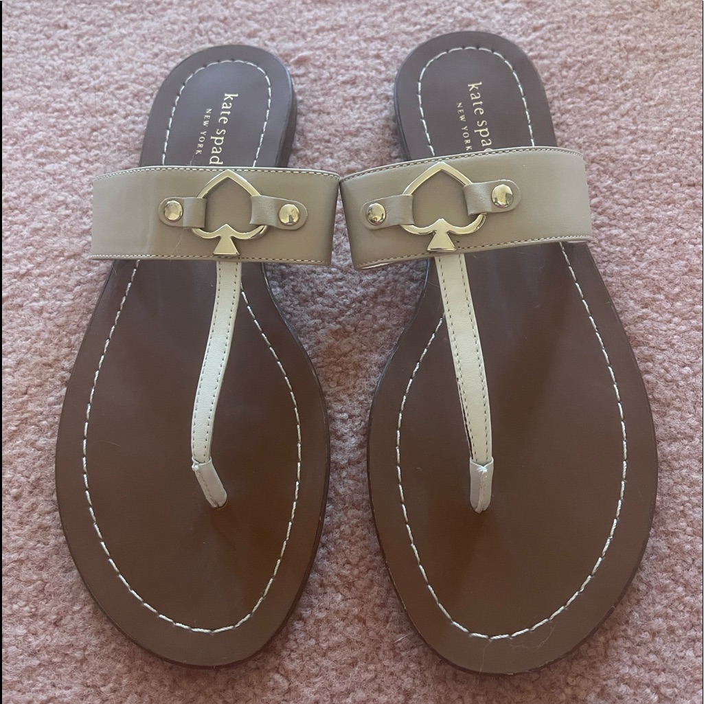 Brand New Kate Spade Sandals Flip Flop Nude Beige 75